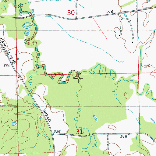 Topographic Map of Snake Creek, MS