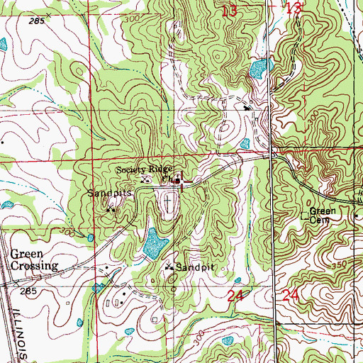 Topographic Map of Society Ridge Baptist Church, MS