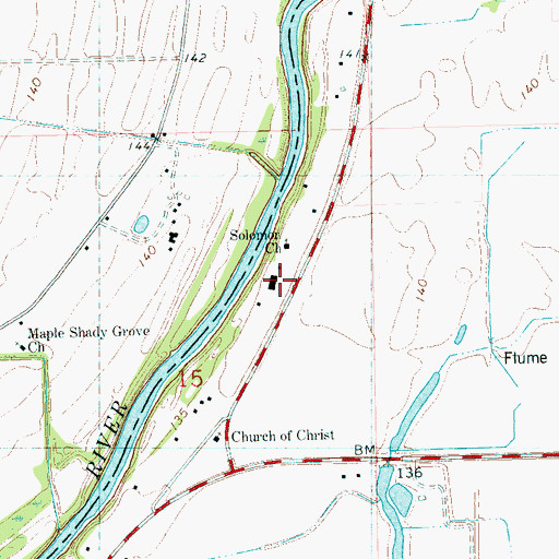 Topographic Map of Soloman Chapel Church, MS