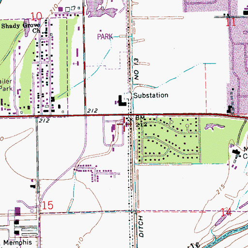Topographic Map of Mid-South Technical College, AR
