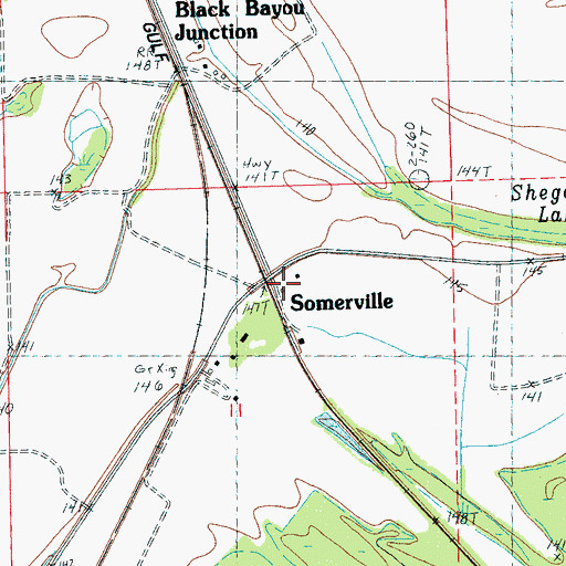 Topographic Map of Somerville, MS