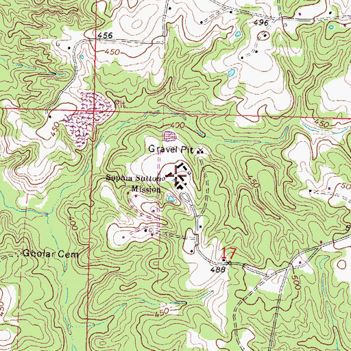 Topographic Map of Sophia Sutton Mission, MS