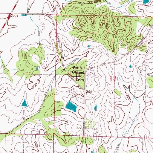Topographic Map of Soule Chapel, MS