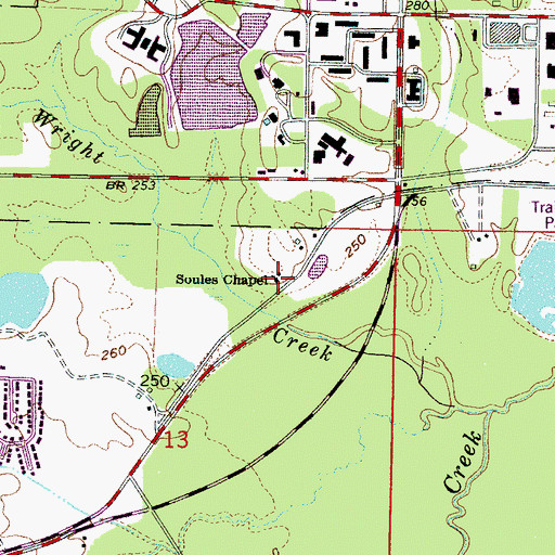 Topographic Map of Soules Chapel, MS