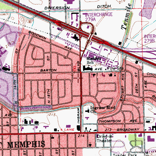 Topographic Map of Mid-South Worship Center, AR