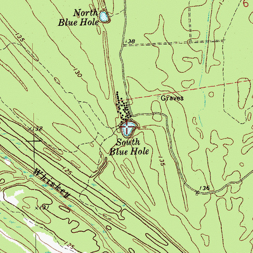 Topographic Map of South Blue Hole, MS