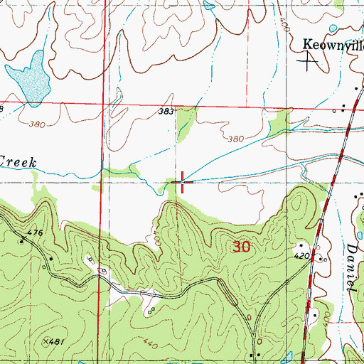 Topographic Map of South Branch Wilhite Creek, MS