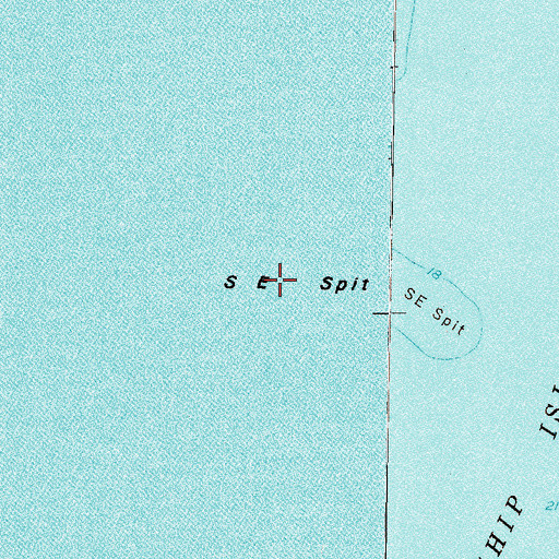 Topographic Map of South East Spit, MS
