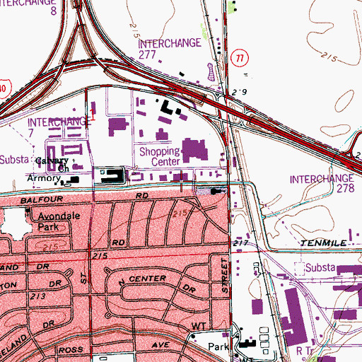 Topographic Map of Missouri Avenue Plaza Shopping Center, AR