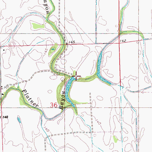 Topographic Map of South Lake Bayou, MS