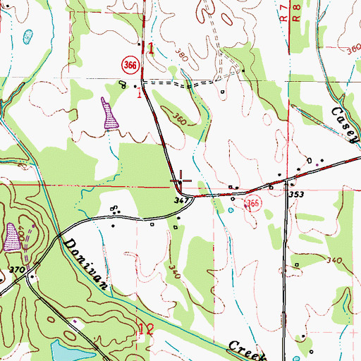 Topographic Map of South Prentiss Church, MS