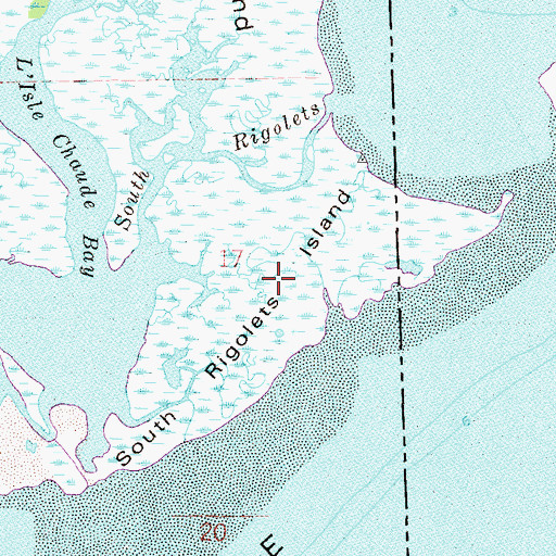 Topographic Map of South Rigolets Island, MS
