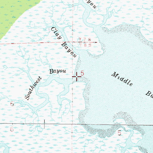 Topographic Map of Southwest Bayou, MS