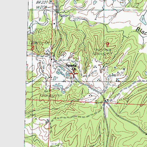 Topographic Map of Sparta Cemetery, MS
