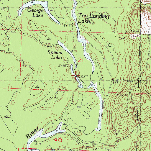 Topographic Map of Spears Lake, MS