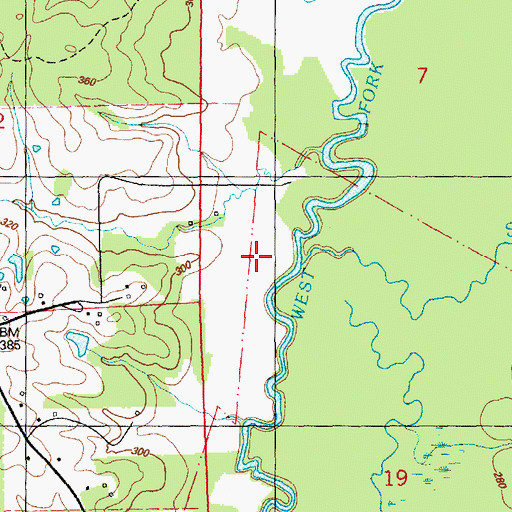 Topographic Map of Speculation Creek, MS