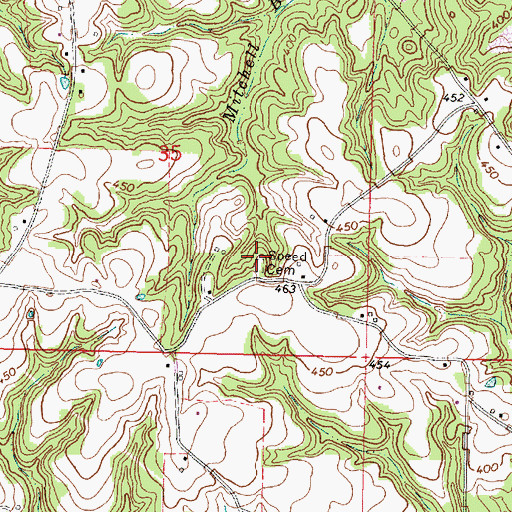 Topographic Map of Speed Cemetery, MS