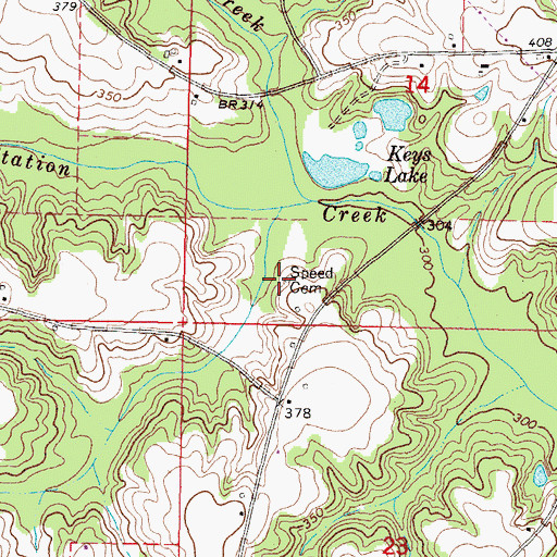 Topographic Map of Speed Cemetery, MS