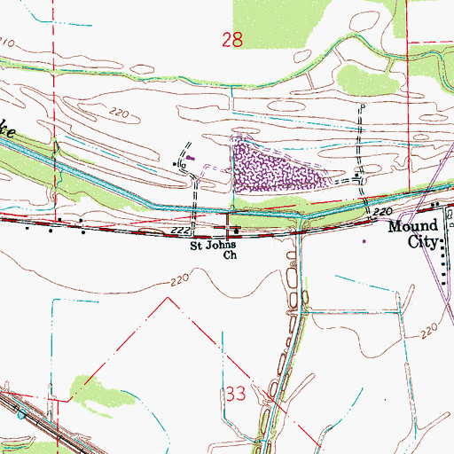 Topographic Map of Mound City School (historical), AR