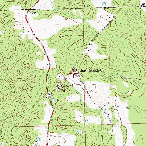 Topographic Map of Spring Beulah Church, MS
