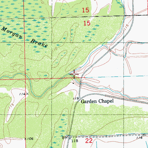 Topographic Map of Spring Branch, MS