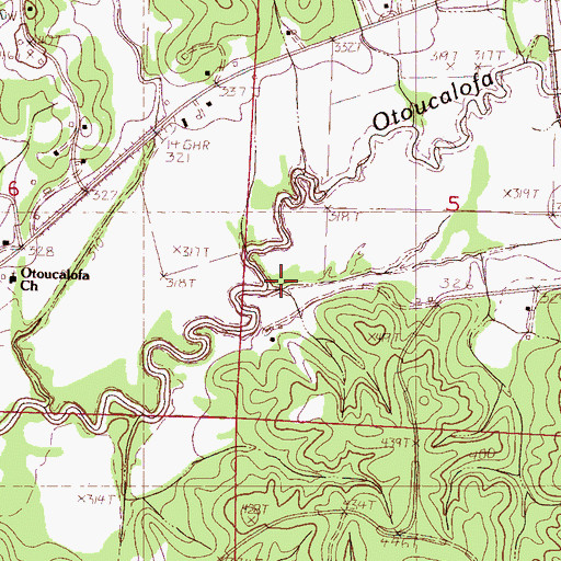 Topographic Map of Spring Creek, MS