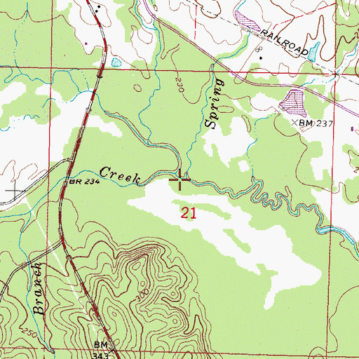 Topographic Map of Spring Creek, MS