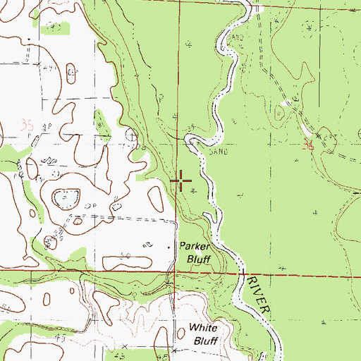 Topographic Map of Spring Creek, MS