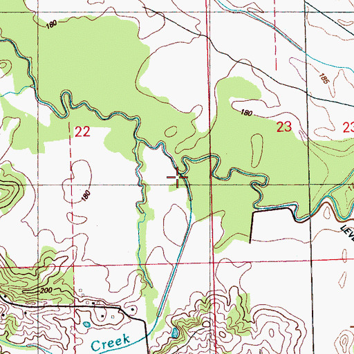 Topographic Map of Spring Creek, MS