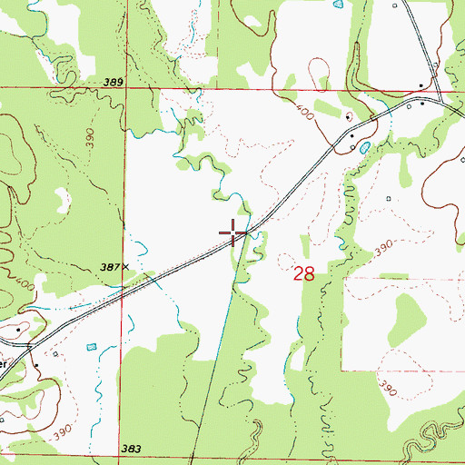 Topographic Map of Spring Creek, MS