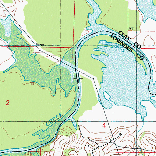 Topographic Map of Spring Creek, MS