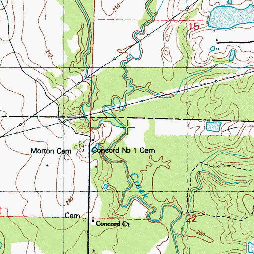 Topographic Map of Spring Creek, MS