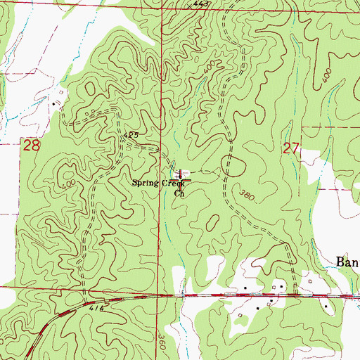 Topographic Map of Spring Creek Church, MS