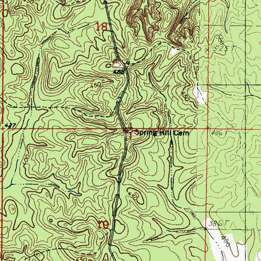 Topographic Map of Spring Hill Cemetery, MS