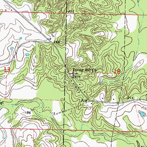 Topographic Map of Spring Hill Church, MS