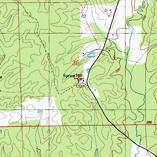 Topographic Map of Spring Hill Church, MS