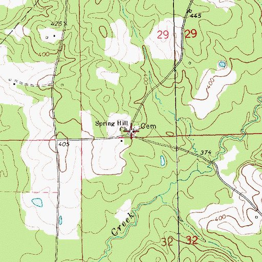 Topographic Map of Spring Hill Baptist Church, MS