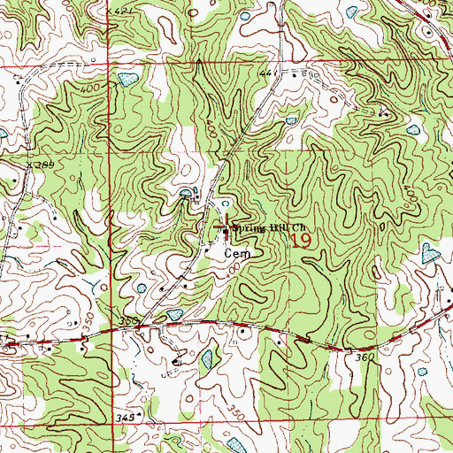 Topographic Map of Spring Hill Church, MS