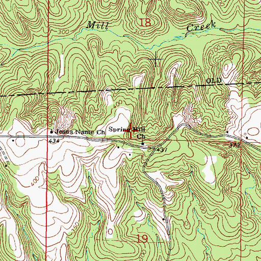 Topographic Map of Spring Hill Church, MS