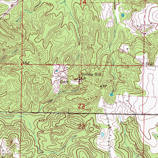 Topographic Map of Spring Hill Church, MS