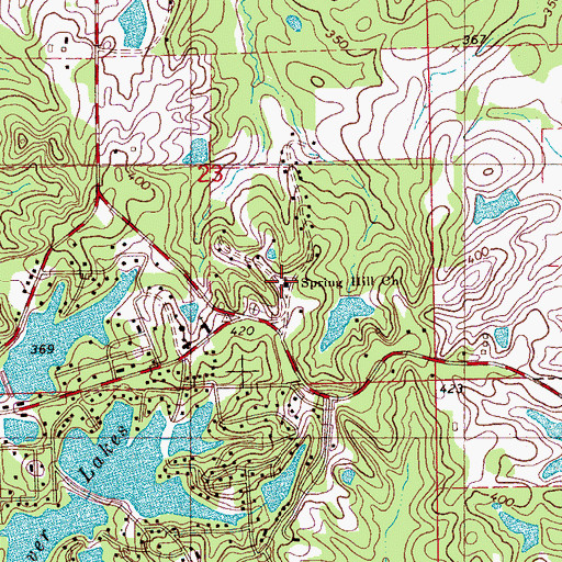 Topographic Map of Spring Hill Church, MS