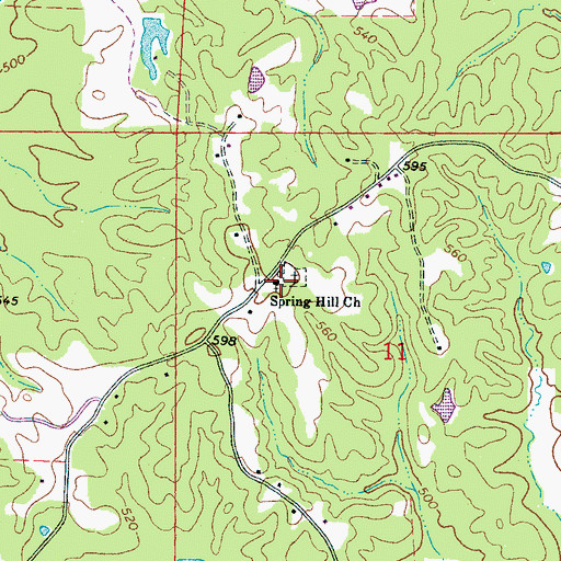 Topographic Map of Spring Hill Church, MS