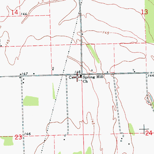 Topographic Map of Spring Hill Church, MS