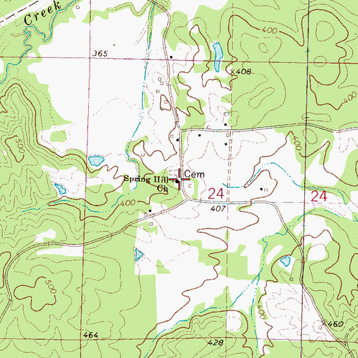 Topographic Map of Spring Hill Church, MS