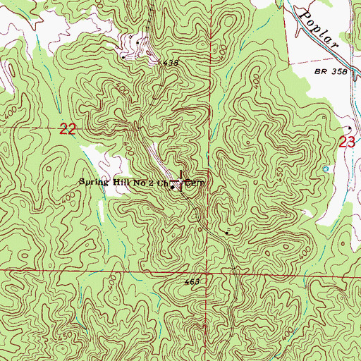 Topographic Map of Spring Hill Number 2 Church, MS