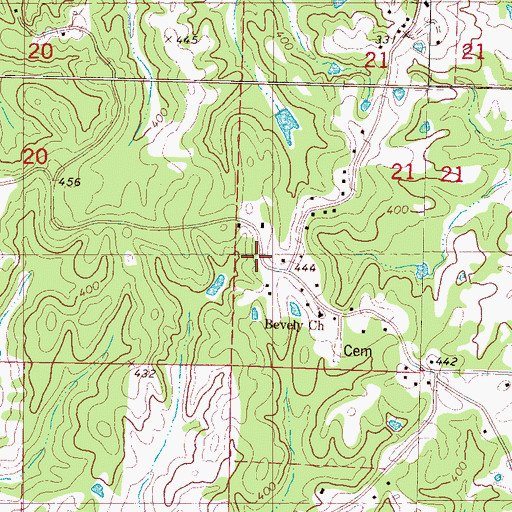 Topographic Map of Spring Hill School, MS