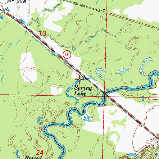 Topographic Map of Spring Lake, MS
