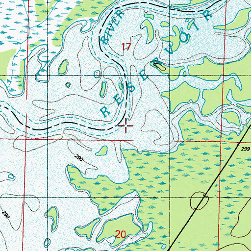 Topographic Map of Spring Lake Slough, MS