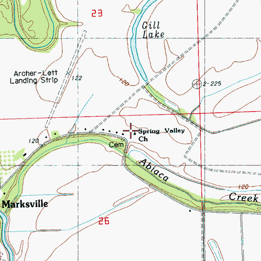 Topographic Map of Spring Valley Church, MS