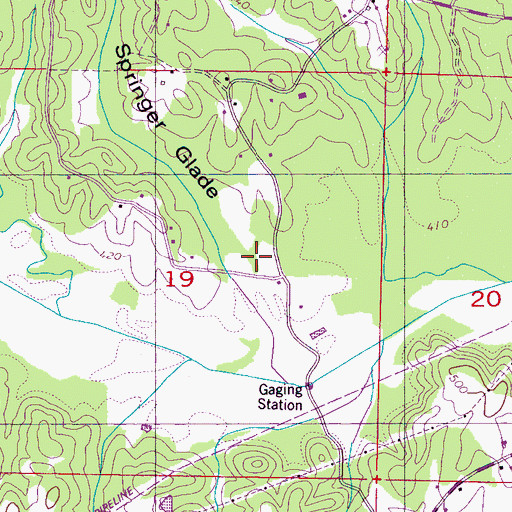 Topographic Map of Springer Glade, MS